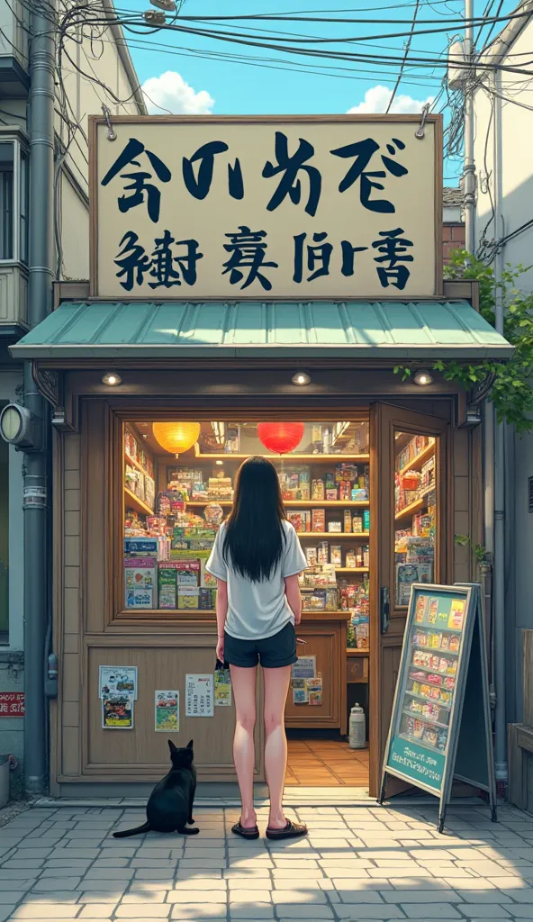 Showa game center surrounded by private houses。with lots of gachapons on the front。A peaceful moment in the early afternoon。handwritten on the large handwritten signboard｢GAME CENTER ｣with Suzurando。Many nostalgic retro games are placed inside the store。
A...