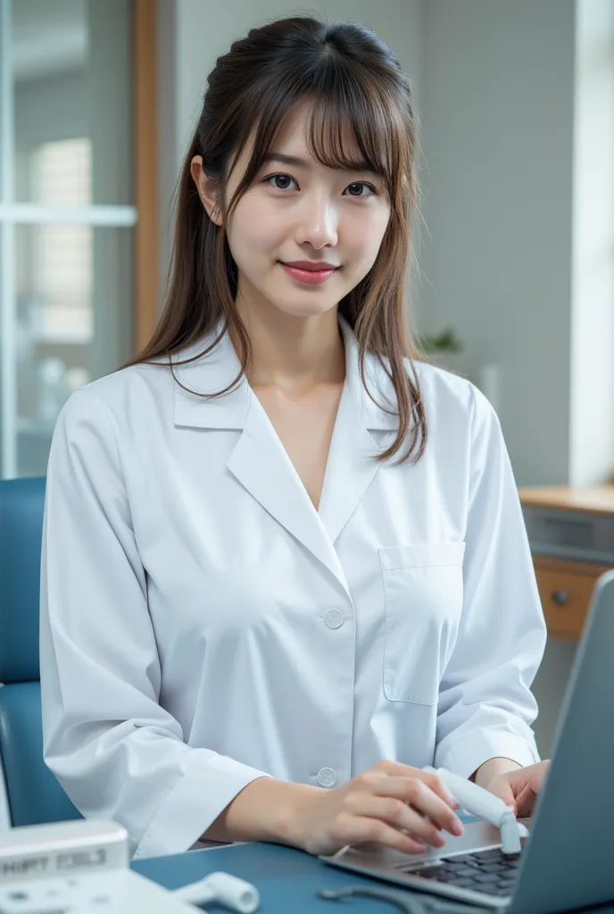 Japanese women、Nurse Jobs、short white coat、 The fine texture of the surrounding area is clearly visible 、emphasizes deep, photo-like depiction、nurse、Full Body Photo Shoot！I don't need anime generation！I don't even need an illustration style！