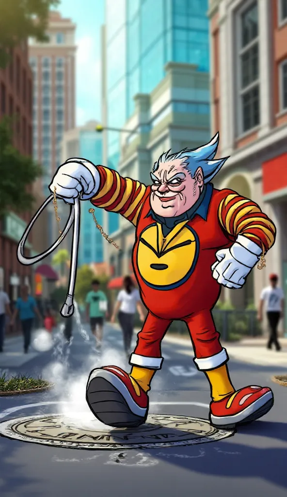 Create an image of him stealing an ice cream cart based on the character Eggman from Sonic