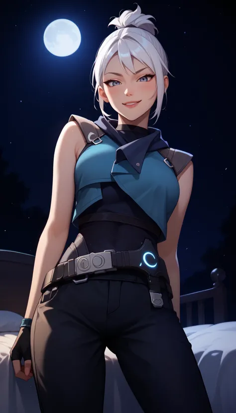 Score_9, Score_8_up, Score_7_up, Score_6_up, Score_5_up, Score_4_up, Source_anime, Tag1, Tag2, Quality_masterpiece, Anatomically correct, detailed skin, 1girl, detailed face, smug smile,

 young girl, skinny body, 1girl, valJett, white hair, short ponytail...