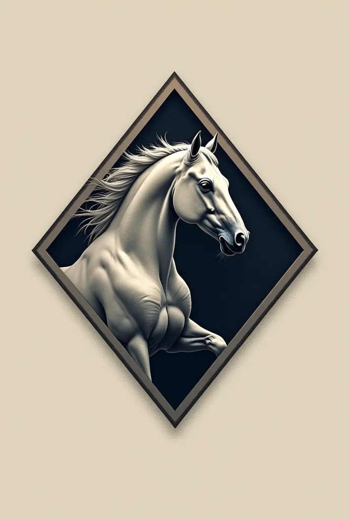 Create a horse inside a diamond but in the form of a logo 