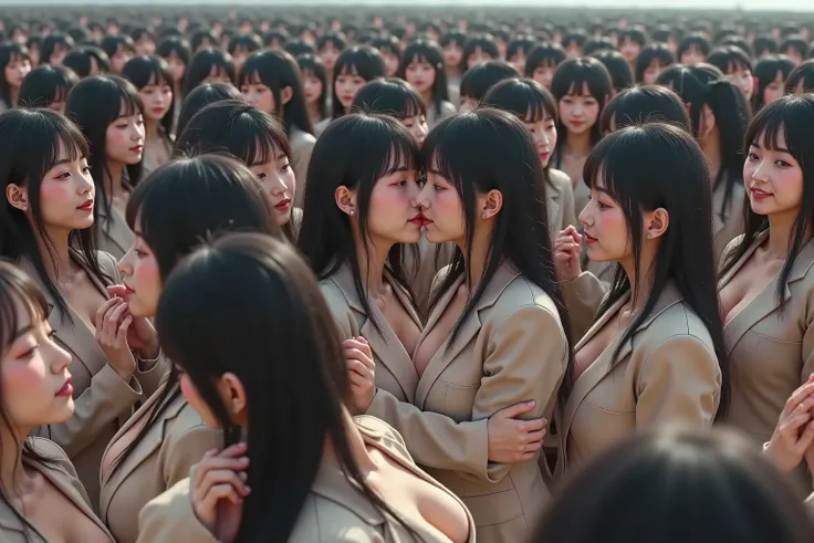 (((Myself = Japanese Beautiful Super Clone multiply girls))), (Super Best masterpiece, Raw Photography Art, 16k, best image quality, Ultra High Resolution), (((((is a depiction of the world filling the world with a huge crowd of Myself Only's Cloning Girls...