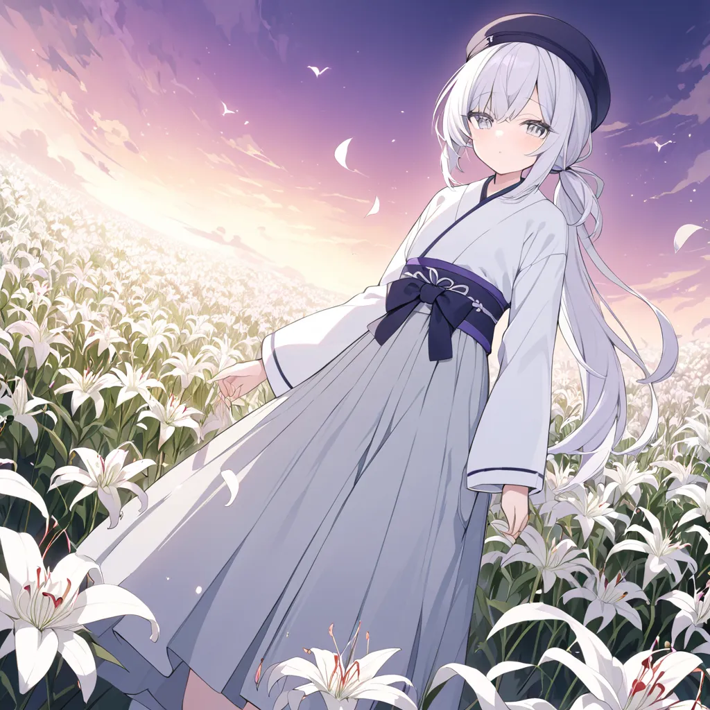 high resolution
best quality
solos
only 1 person
Beautiful young man
petite
She looks like a girl
My face is shining
Nekomata
cat ear
2 cat tails
gray hair
white hair
Pure white hair color
white low ponytail
The neckline is long 
gray eyes
Saliformes
Andon...