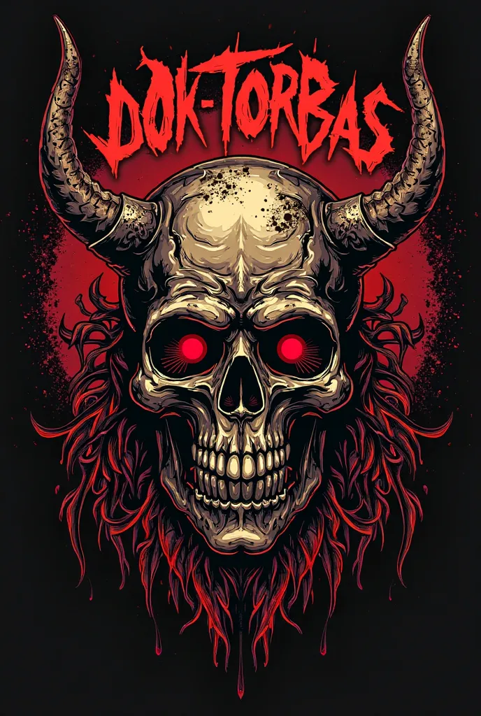 I want you to design a logo for a Thrash Metal project called ''DOKTORBAS''. When designing this logo, get inspiration from the logos of bands such as Toxic Holocaust, Municipal Waste, Violator, Sodom, Nuclear Assault, Mutilator, Sarcofago.