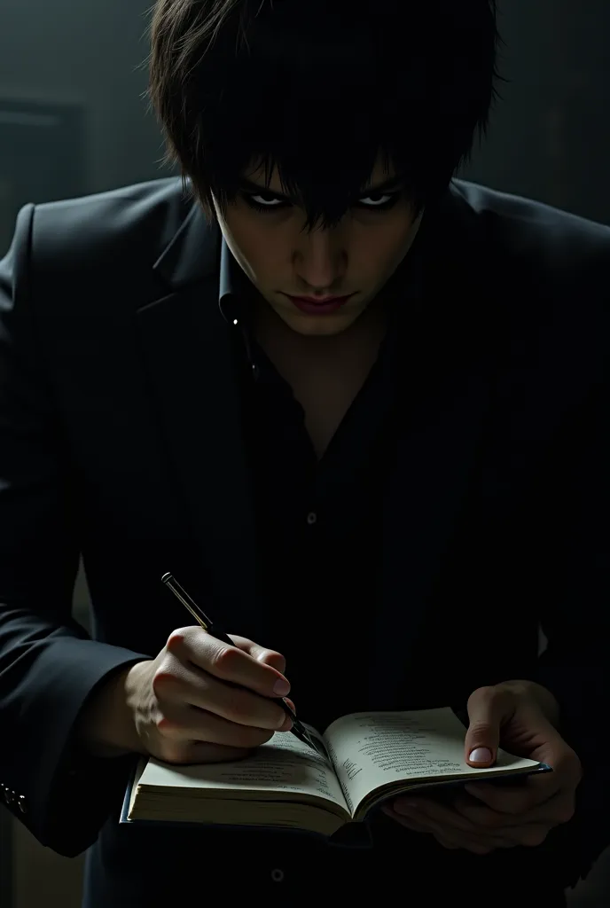 Light Yagami with written in the Swiper notebook