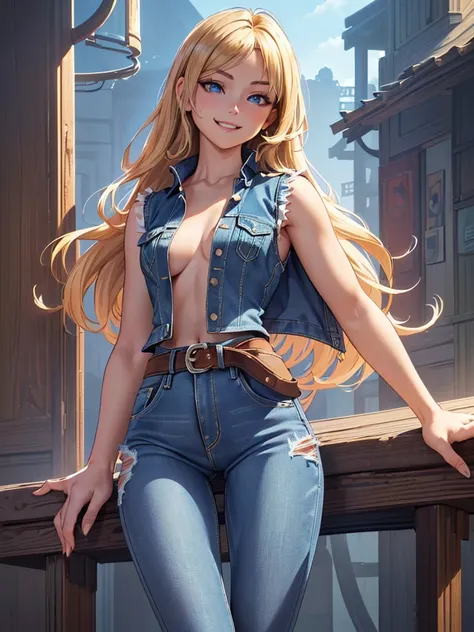 (Ultra Real), (Illustration), (High Resolution), (8K), (Very Detailed), (Best Illustration), (Beautiful Detailed Eyes), (Best Quality), (Super Detailed), (Masterpiece), (Wallpaper), (Detailed Face), Solo, (Dynamic Pose, back turned), One Girl, Blond Wavy H...