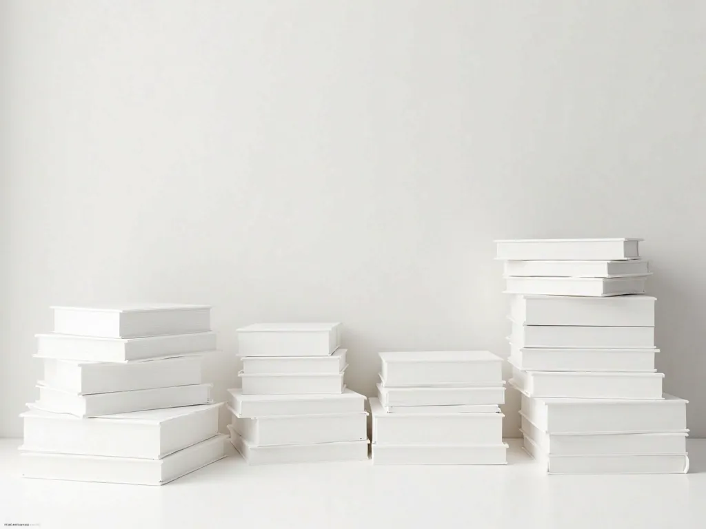 piles of white books 