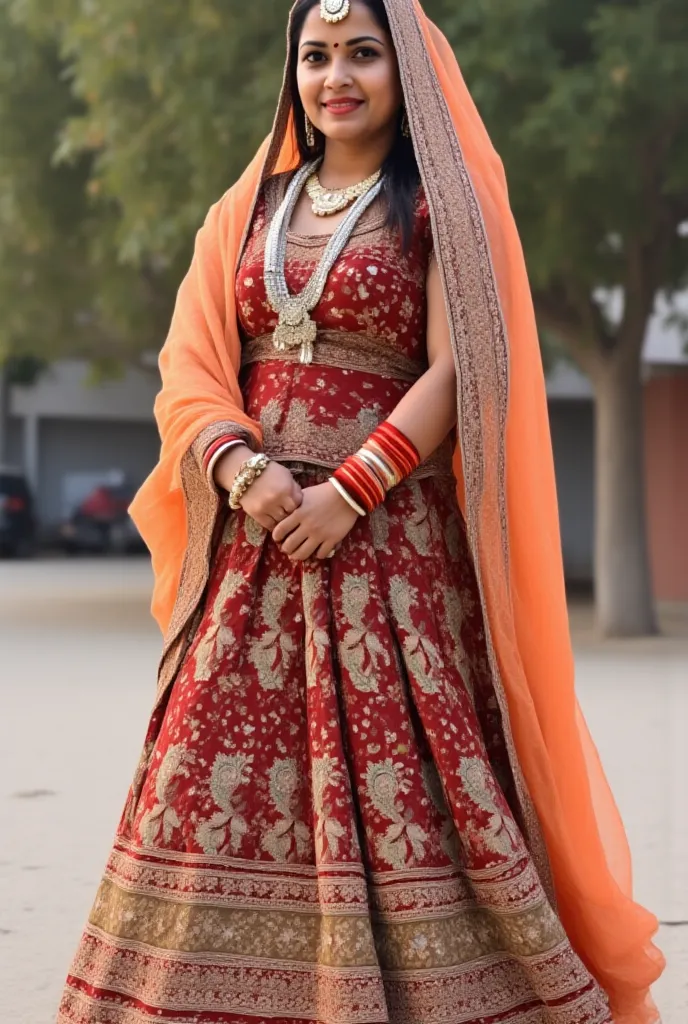 Using this image to create woth India's wedding dress of this image person 