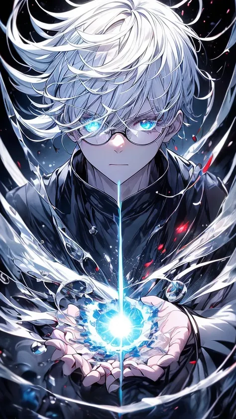 An animated boy with white hair and black glasses standing in front of a blue sky, Kaneki Ken, best anime 4K konachan wallpaper, kaneki ken,  Trigger Anime Art Style , Badass Anime 8k,  tall blue eyed anime man , 4k anime wallpaper,  anime wallpaper 4k , a...