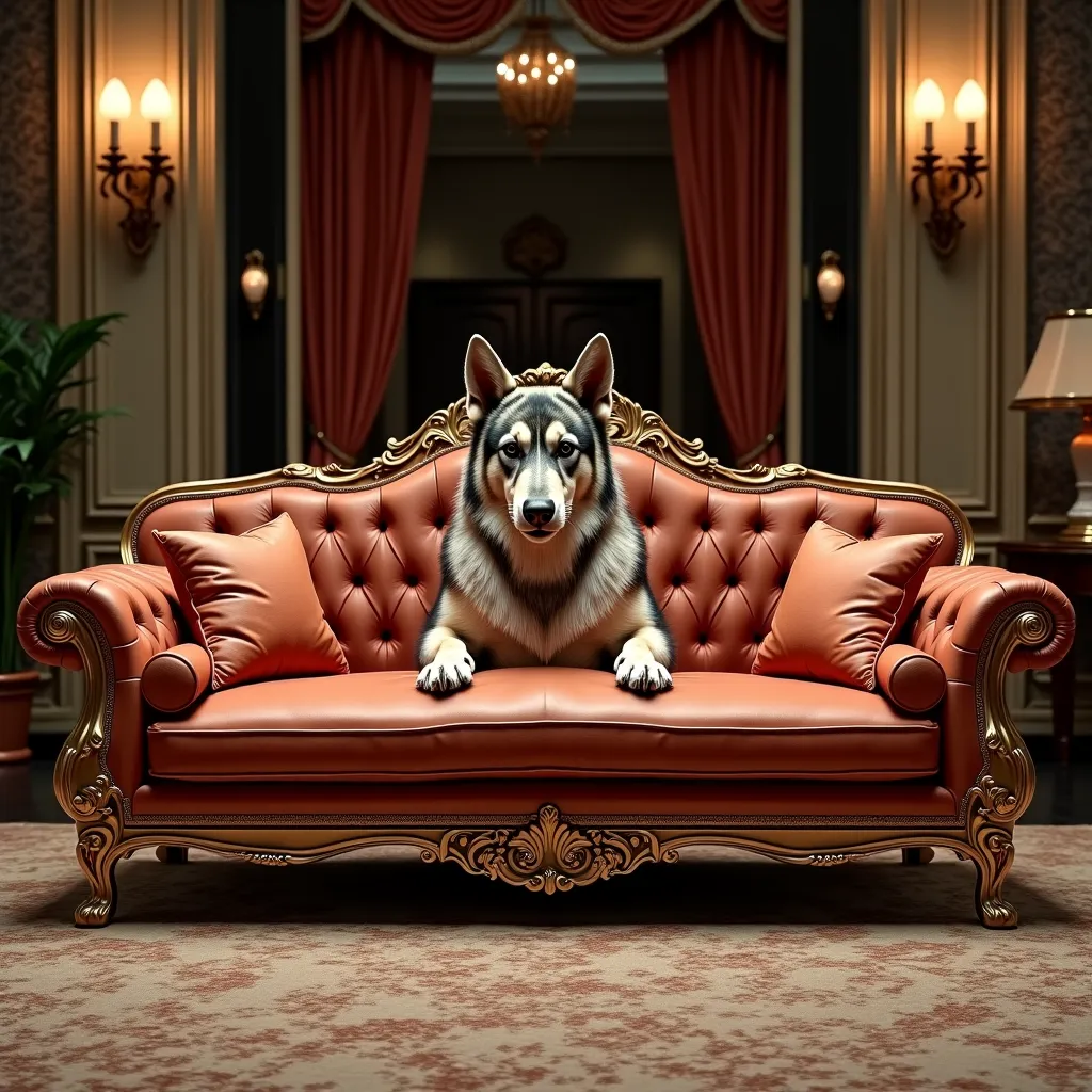 Replace the sofa in the original picture with a king sofa