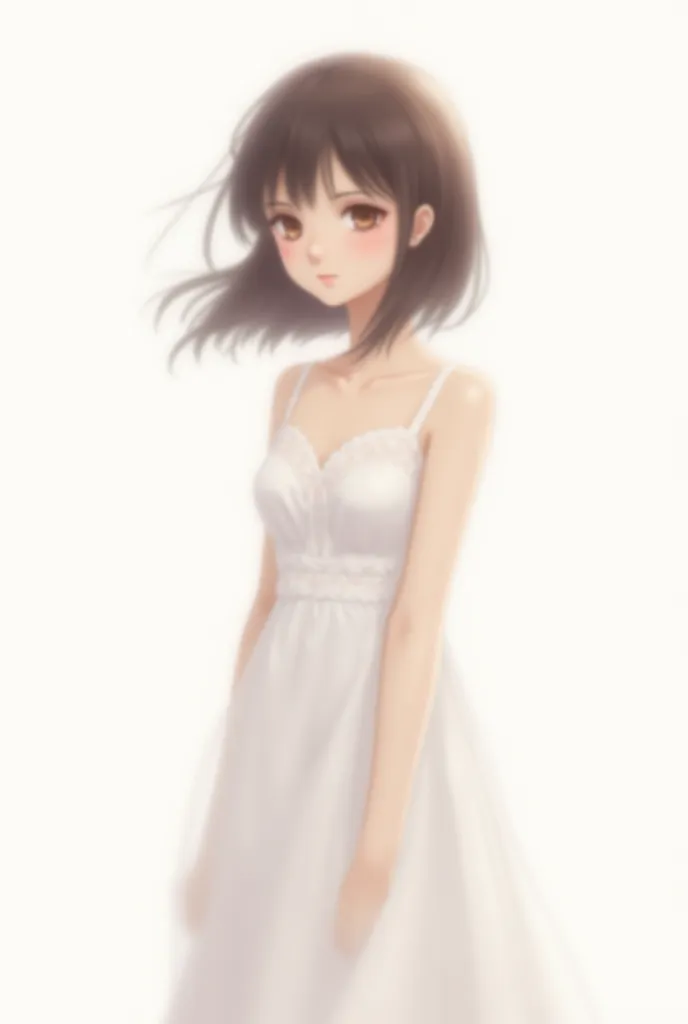 Eto yashimura on a white cute dress