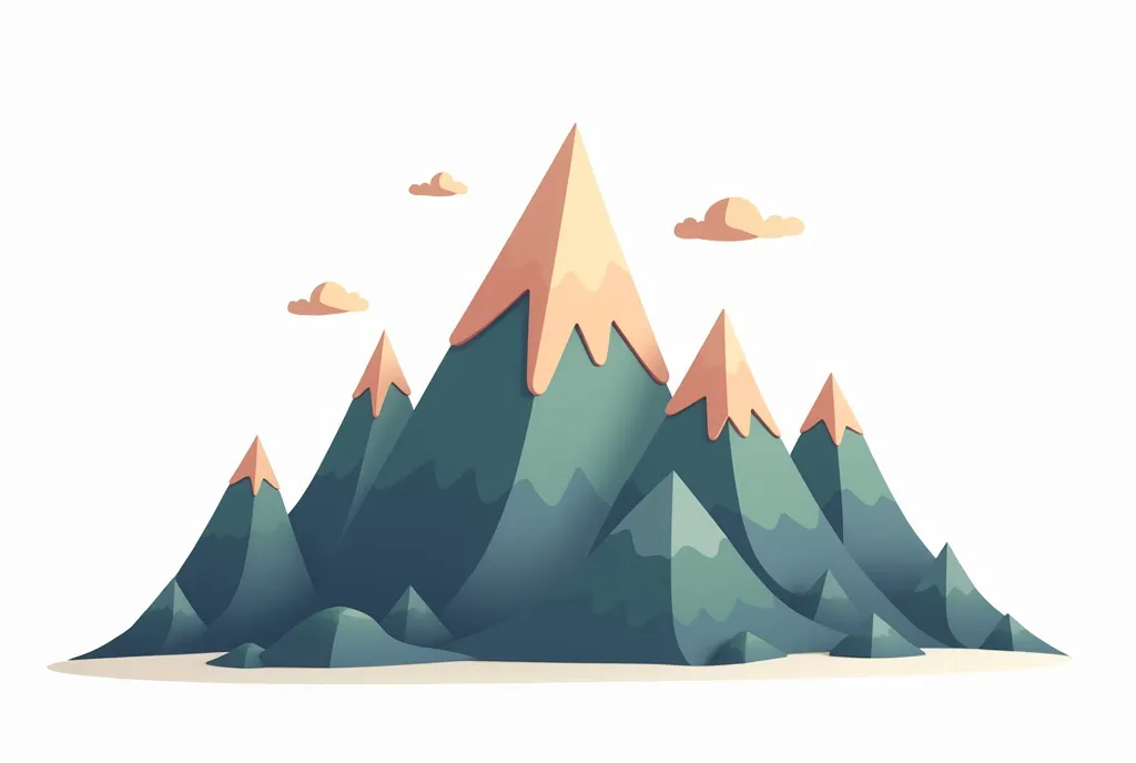 Cartoon Mountain Traits.  Use background solid color white.