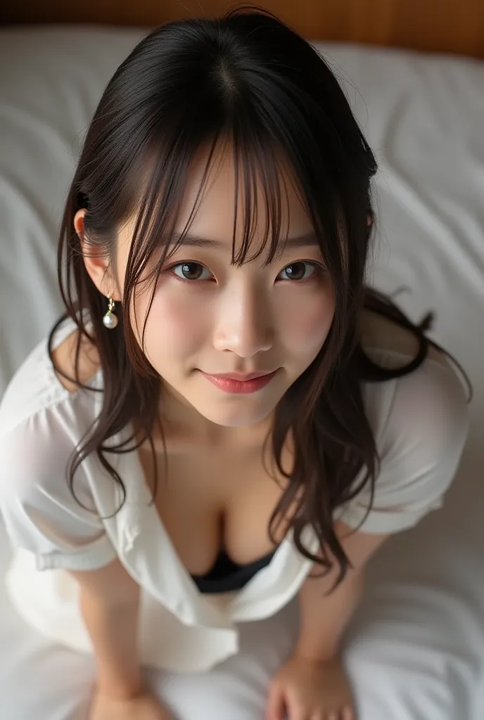 (((((Young girl:2.86))))),(masterpiece,best quality:1.9),8k,RAWPHOTO,nsfw, detailed skin,詳細な毛穴,baby face,(((Young face):1.7)),((Young body):1.6), reality, hotel room、(Lean forward and stand on all fours:1.67)、smile、((( shirt:2.2))),(( sexy lingerie :1.3)),...