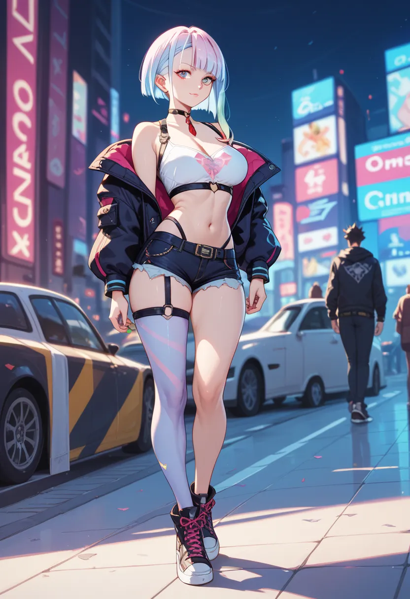 Lucy from cyber punk edgerunners full body standing