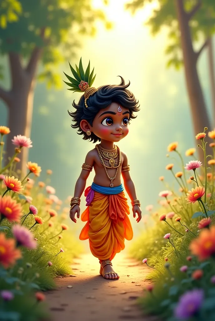 Little krishna walking videos 