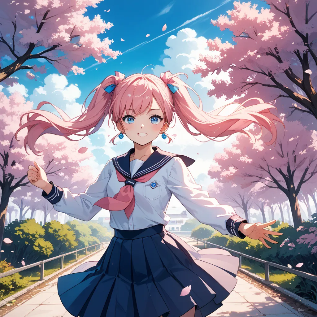 score_9, score_8_up, score_7_up,  source_anime,
surreal, 
A vibrant anime-style album cover art for an inspirational song, featuring a young student in school uniform reaching towards a bright sunrise. Soft cherry blossoms floating in the wind, dynamic pos...