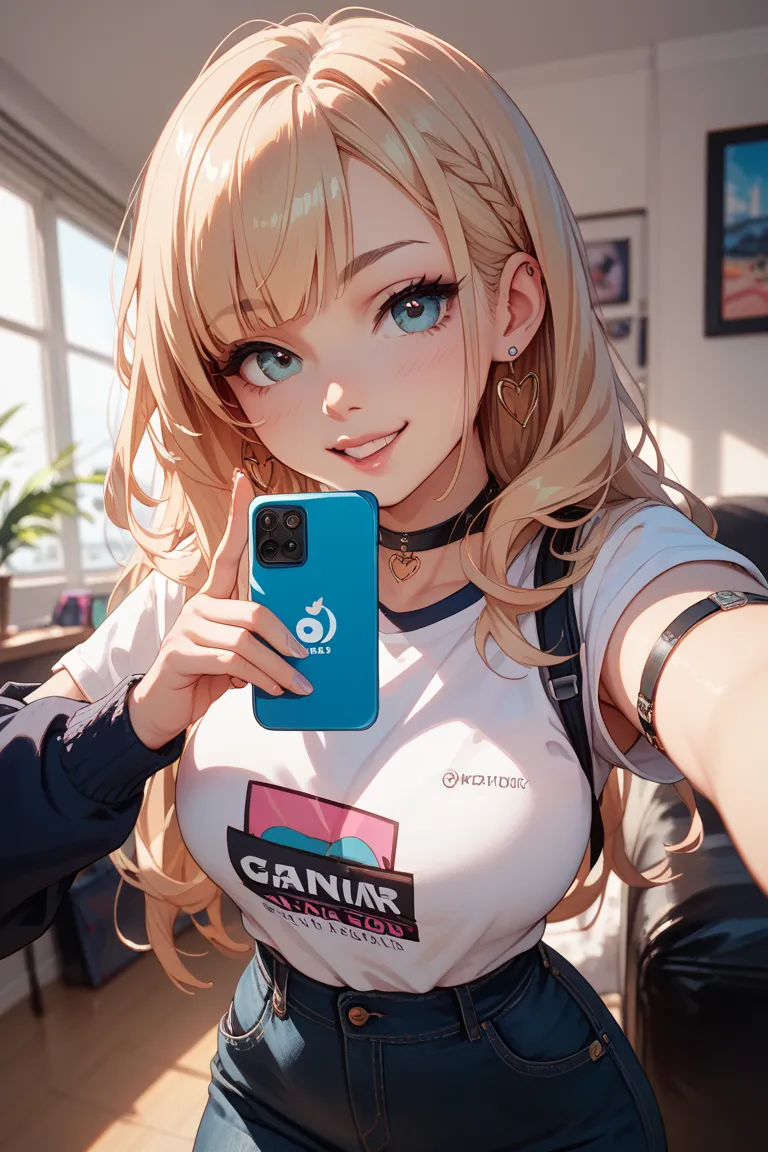 Sound gamer girl selfie