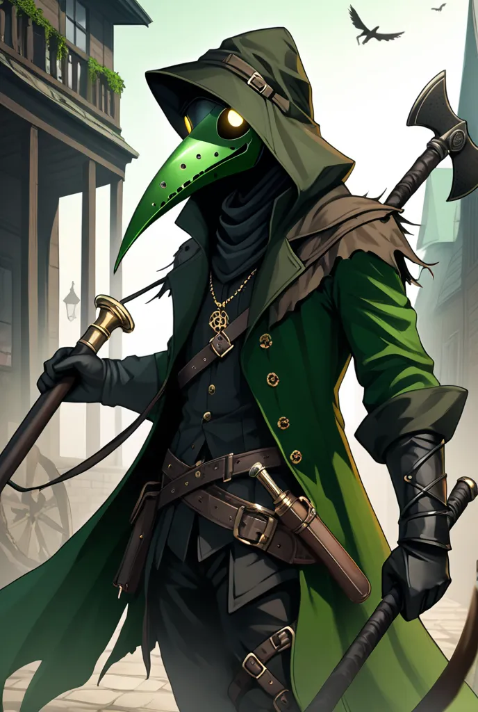 Green male Plague doctor assassin