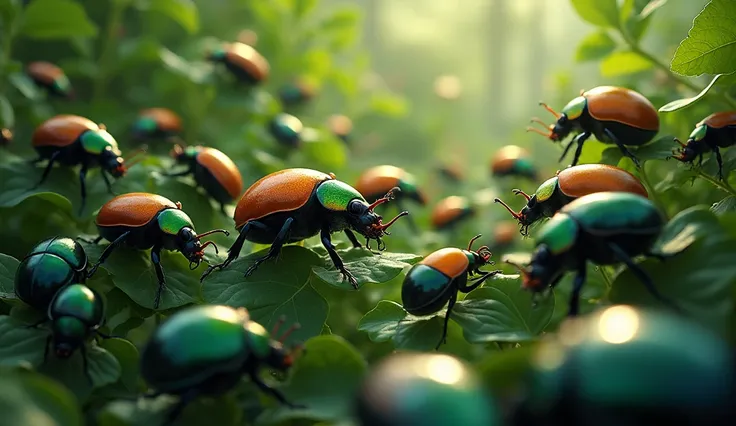 beetles are on the leaves