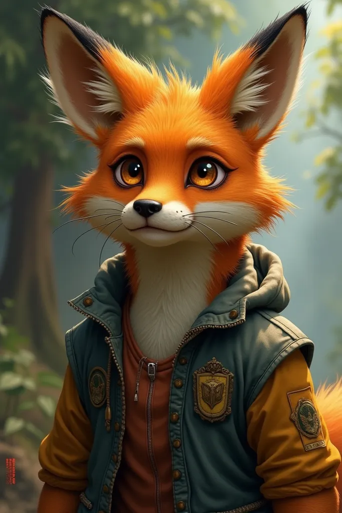 Anthropomorphic furry character of a male Brazilian fox. He's strong. His fur is matted and not well taken care of, there are signs of self harm. He has a ish innocence in his face, but there's also profound sadness behind the eyes.