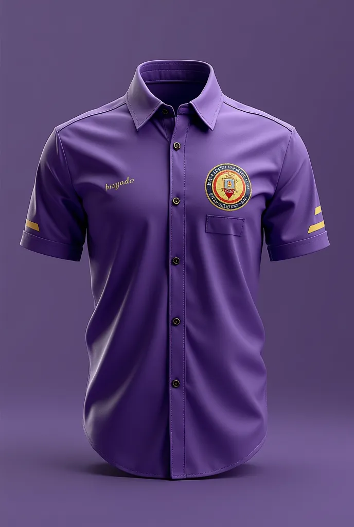 quiero que me hagas una camisa de colegio que tenga color morado and tenga escrito "Bragado" and "2026" somewhere