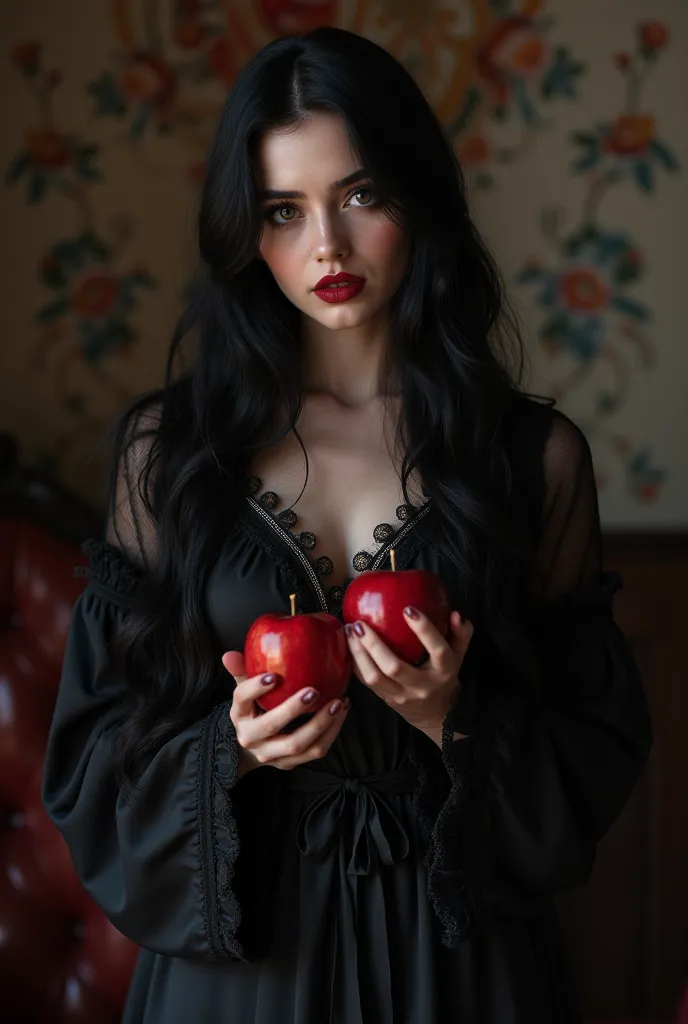 ((RAW photo),  absurd, (absurd resolution)), masterpiece, pajamas, (Extremely detailed 8k unit CG wallpaper), (best illustration), ( best shade ), Realistic lighting, detailed and beautiful brightness, (( 21 years old)), girl, long black hair, Queen Black,...