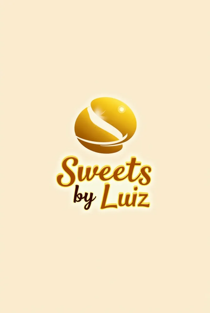 A gold logo with yellow written on it "Sweets by Luiz 