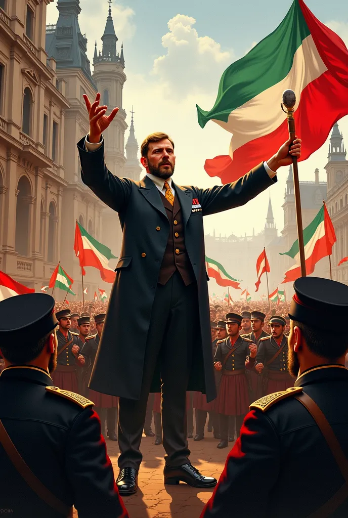 Lajos Kossuth giving a speech during the 1848 revolution