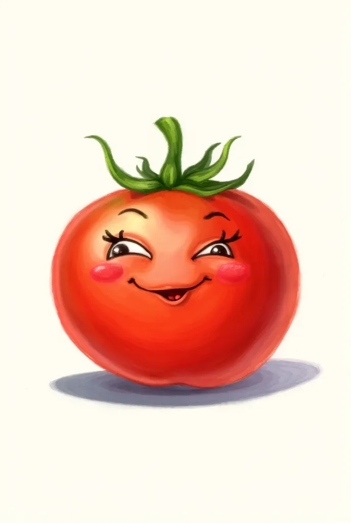 tomato cut into a ring, hand-drawn pixar style, there's nothing else