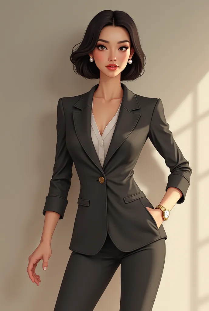 I&#39;m going to create an ideal character to represent a marketing agency focused on luxury products and services..

Imagine "Valentina Montblanc," an elegant and sophisticated woman in her thirties. she has a french father and chinese mother,she has an i...