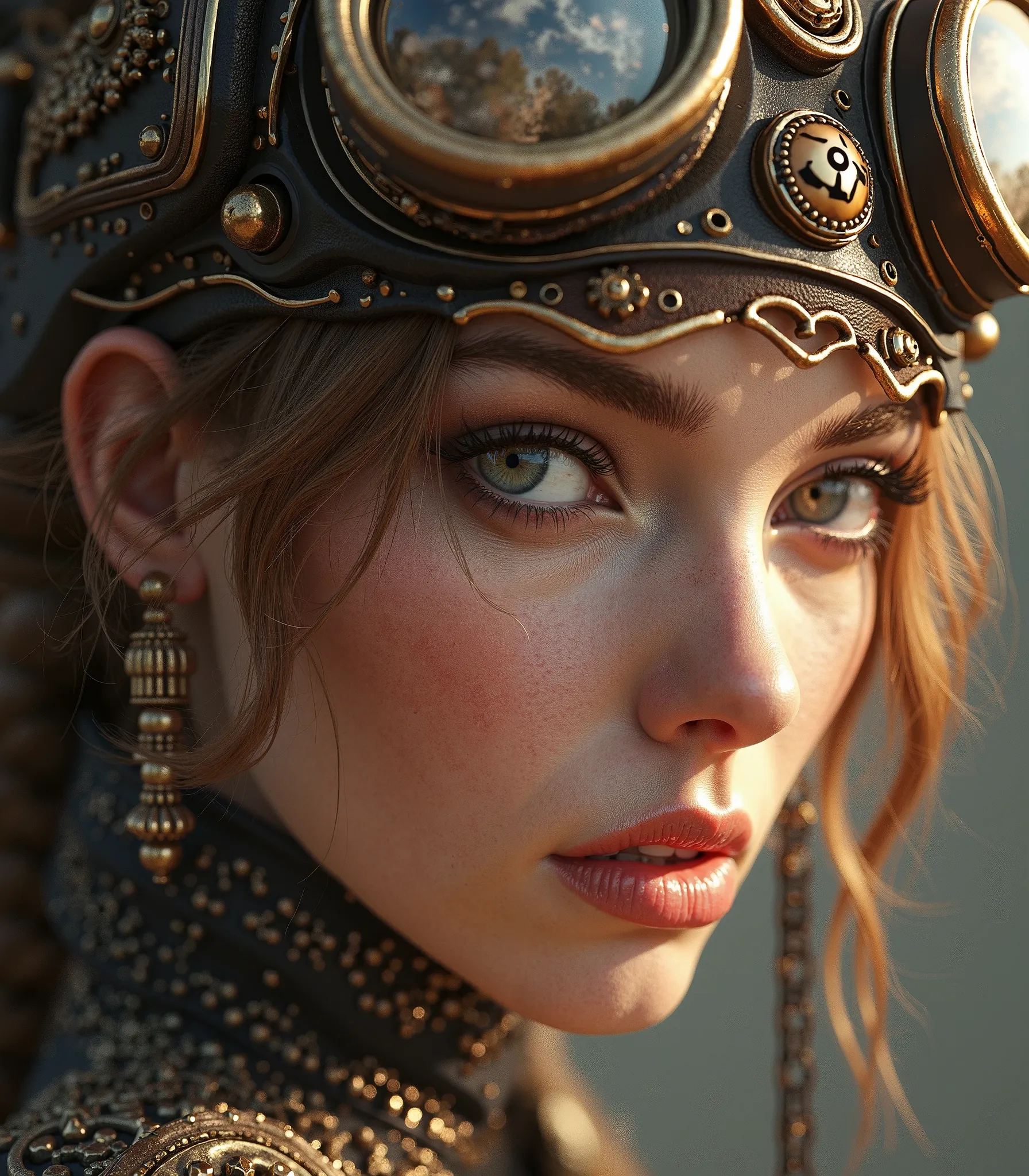 Olivia Wilde as a stunningly beautiful steampunk woman, ((full length)),  super detailed eyes ,  ultra-detailed body , beautiful perfect face with smooth skin beautiful perfect face, Amazing female body, ((ultra detailed hands)), masterpiece of conceptual ...