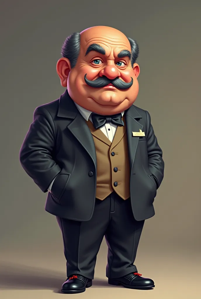 Sprite Hercules Poirot with black shoes in 2D pixel 