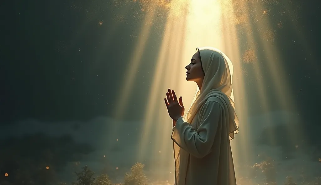 "A woman once made a heartfelt dua on Laylatul Qadr… and everything changed."
🎨 AI Image: A distressed woman raising her hands in prayer, with divine light surrounding her.