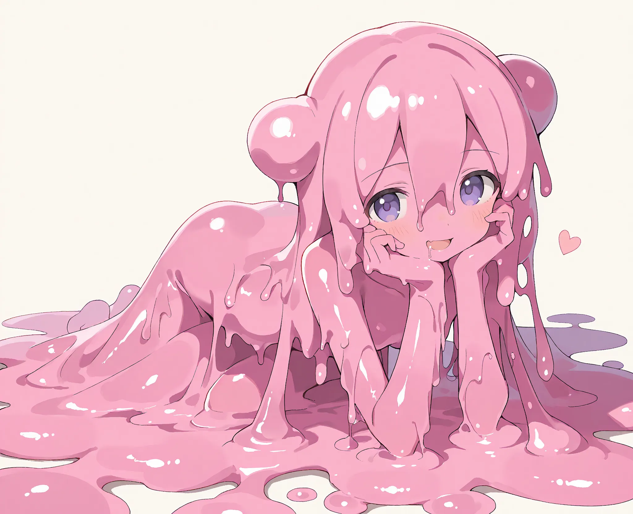 (best quality,  Masterpiece , high resolution), pink slime girl