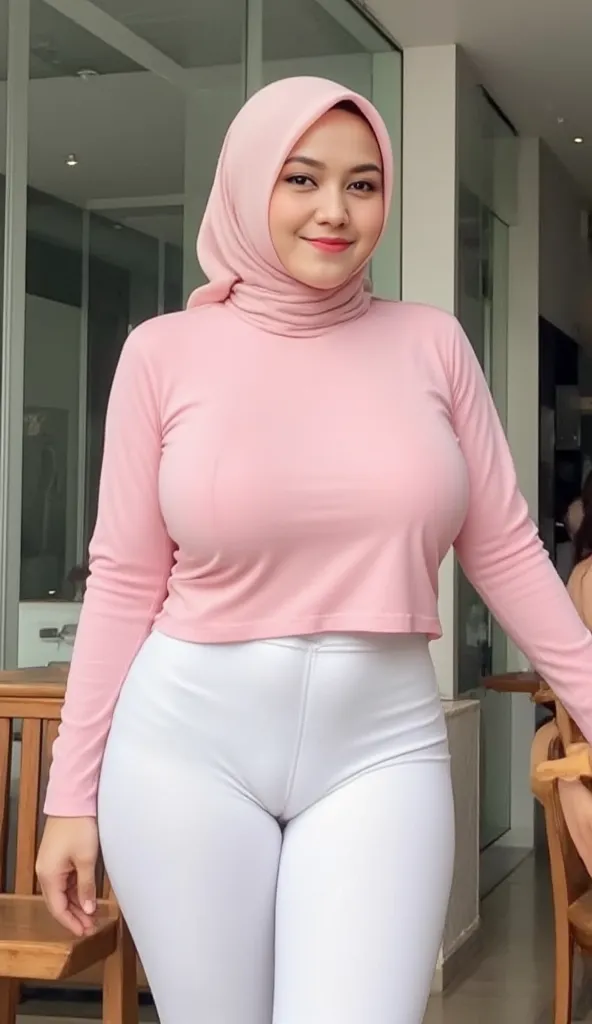 16K,photo realistic,Ultra High Definition,(authentic:1.1),Flying debris,Award-Winning Photos,from below shot,Full body shot,1girl,indonesian girl,hyper beautiful face,detailed face parts,28yo,Sweaty skin,earrings,(gigantic breasts:1.3),(large hips:1.1),(cu...