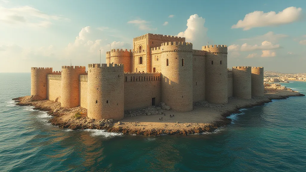 hyper realistic, ultra detailed photography In the year 1153, the coastal fortress of Ascalon stood as the last stronghold of the Fatimid Caliphate in the Kingdom of Jerusalem. For decades, its towering walls and strategic location 