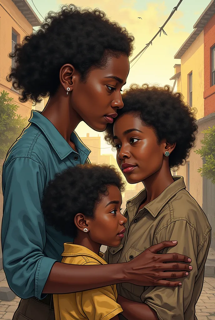 create a comic about life
From an African-American family before, during and after the war. 