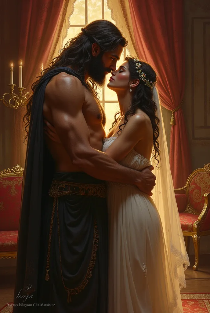 Hades et persephone très amoureux dans leur chambre