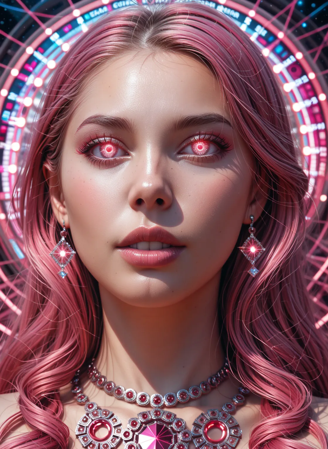 ( absurd, high resolution, ultra detailed), a girl, Alone , very detailed eyes, ( official art,  Beauty and Aesthetics : 1.2), (fractal art: 1.3), Pink white color scheme,  more detailed