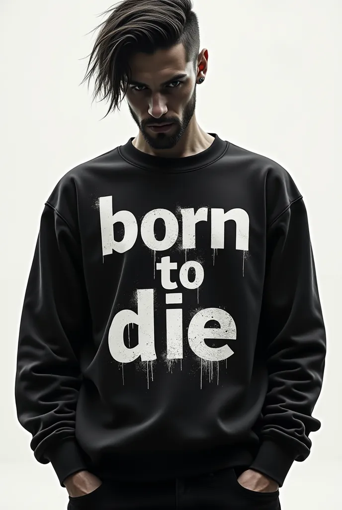 Make animation on sweatshirt with “born to die.”