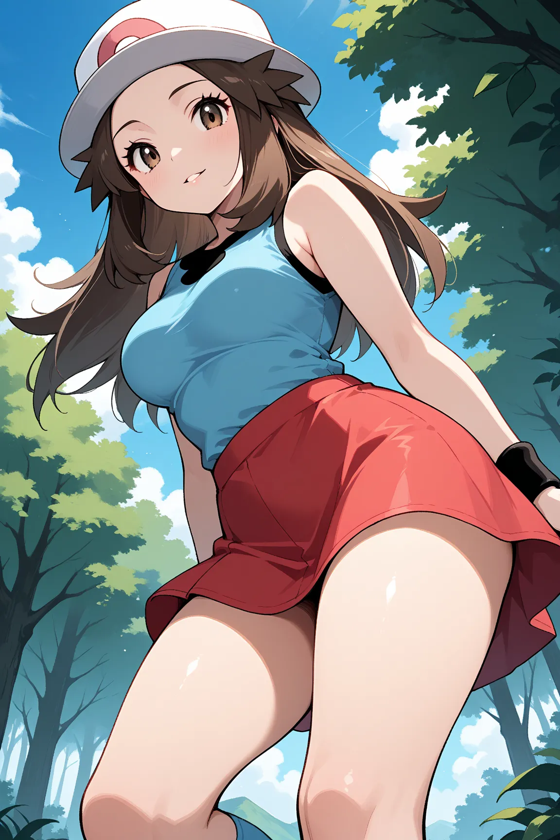 masterpiece, best quality, 1girl, solo, zzleaf, leaf (pokemon) brown eyes, brown hair, long hair, long hair,
zzleaf, leaf (pokemon) brown eyes, brown hair, long hair, long hair, hat, blue shirt, sleeveless, wristband, red skirt, blue socks, white footwear,...