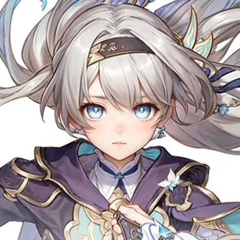 Anime girl with long hair and blue eyes holding a sword,  Onmyoji portrait , girl in a portrait of a knight of the twelve constellations,  Ayaka from Genshin Impact , clear and vivid RPG portrait,  Astori Lone ,  shadowverse style, Genshin Impactのキャリング,  O...