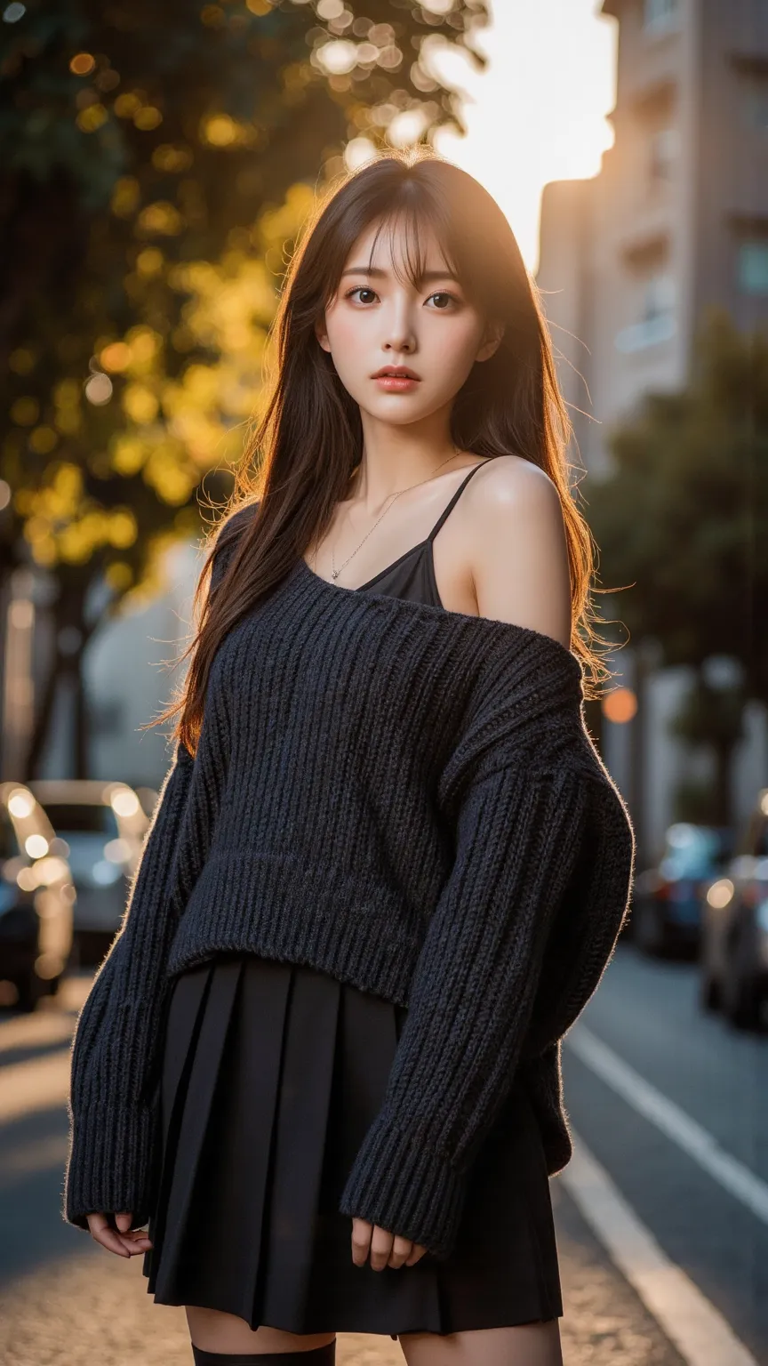 Ultra-realistic, photorealistic, dramatic scene, shadow, global illumination, (a breathtakingly beautiful and fragile Korean girl), delicate and flawless porcelain-like skin, (very cute but boyish cool face), mesmerizing deep eyes filled with emotion, soft...