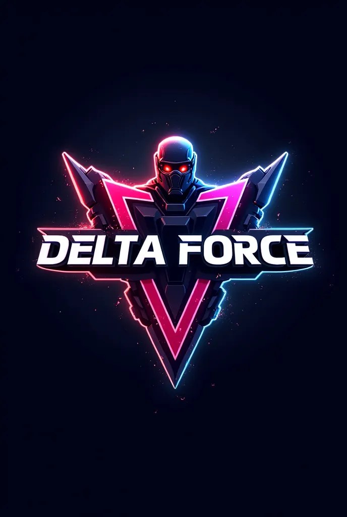 Make a cool clash royale gaming logo for my clan that says Delta Force make it in a dark and like some neon theme with special forces stuff but make it so it can fit in a circle profile picture 