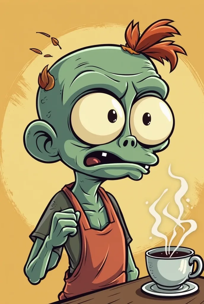 cartoon character holding a cup of coffee with a frown on his face, a cartoon by Warren Mahy, tumblr, pop art, gumball watterson, upset the coffee does not work, zombie not enjoying coffee, the amazing world of gumball, cereal mascot, coffee, drinking coff...