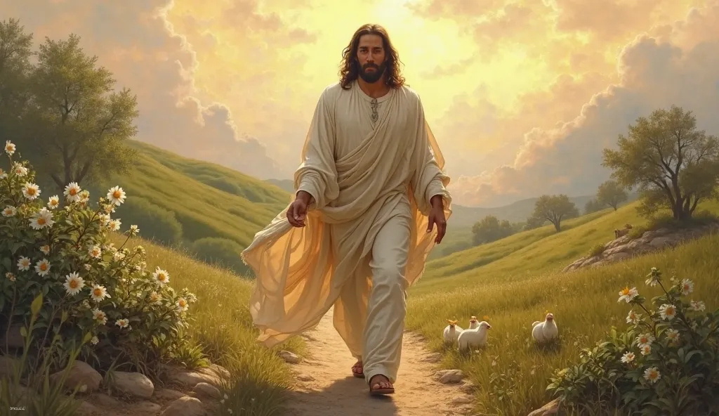 Jesus walking