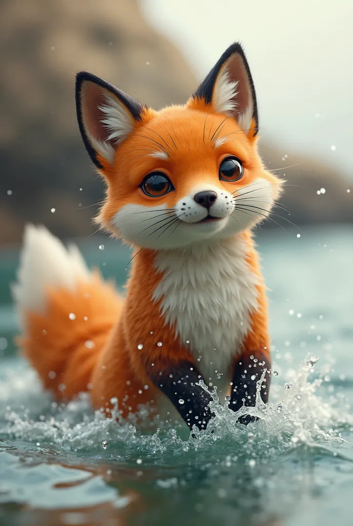 Make an image of a fox mixed with a seal