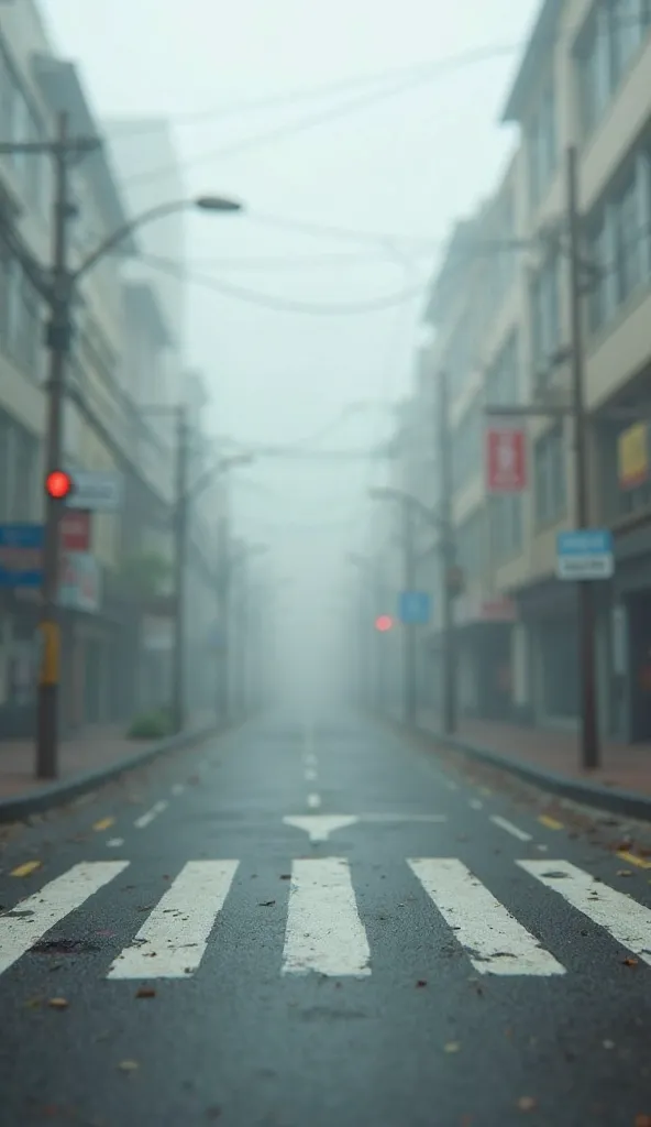 A crosswalk on the blurry street without any people.