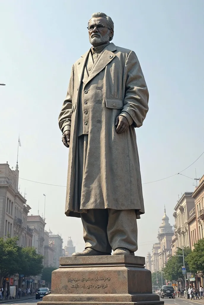 The large stone statue of Martyr Professor Abdul Ali Mazari at the intersection.