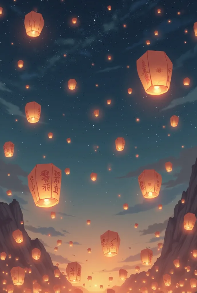 Lanterns in the sky get light and fly